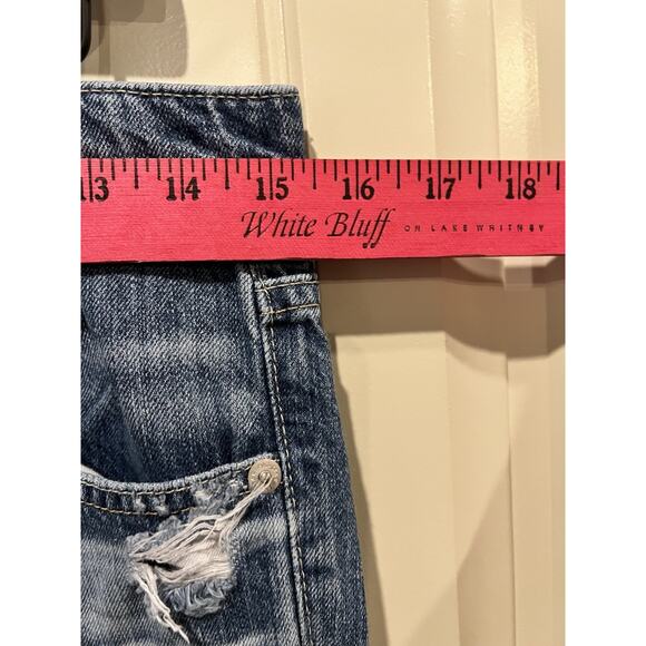 Big Star Billie Boyfriend Distressed Crop Jeans Size 27 Frayed Hem Relaxed Fit - Picture 4 of 10